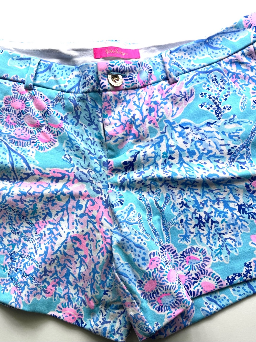 Lilly Pulitzer Callahan Blue & Pink Coral-Print Jean Shorts